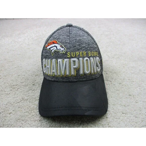 Denver Broncos Hat Cap Strap Back Gray Super Bowl Champions Football New Era Men - Picture 2 of 10